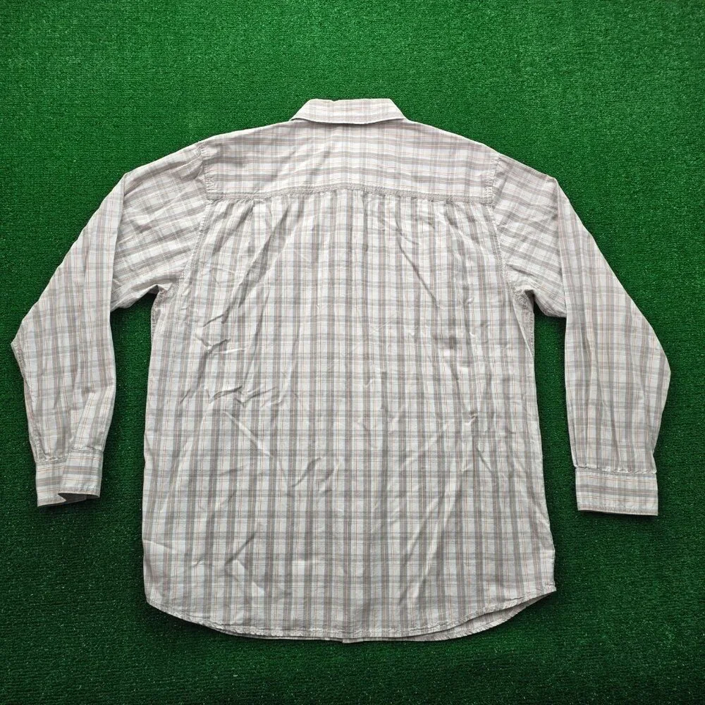 The North Face Shirt Mens XL Gray Plaid Long Sleeve Outdoors Casual Button‎ Up